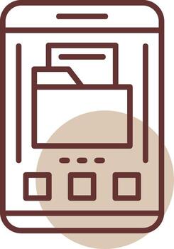 carpeta móvil interfaz línea circulo icono diseño vector