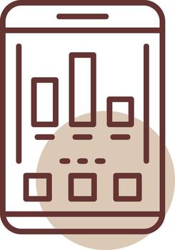 gráfico móvil interfaz línea circulo icono vector