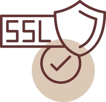 SSL Certificate Line Circle Icon vector
