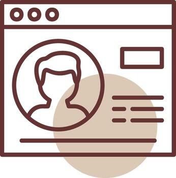 User Profile Line Circle Icon vector