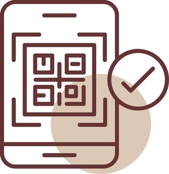QR code payment Line Circle Icon Design vector
