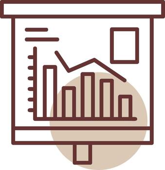 Declining Graph Line Circle Icon vector