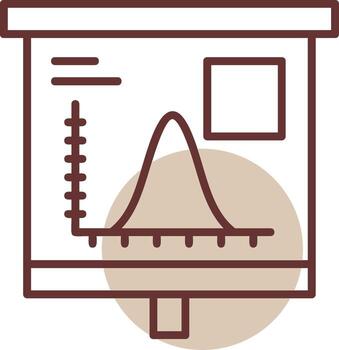 Bell Curve on Graph Line Circle Icon vector