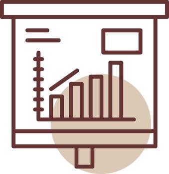 Escalating Bar Graph Line Circle Icon vector