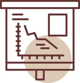 Declining Line Graph Line Circle Icon vector