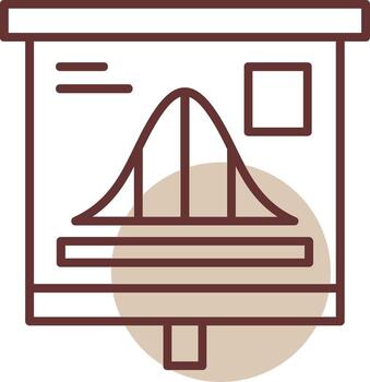 Bell Curve Graph Line Circle Icon vector