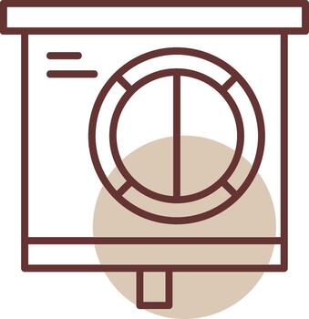 Half Pie Chart Line Circle Icon vector