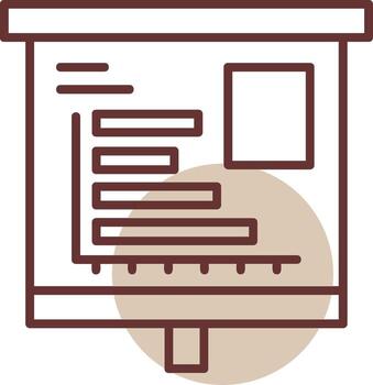 Horizontal Bar Chart Line Circle Icon vector