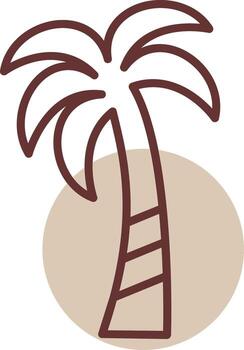 Palm tree Line Circle Icon vector