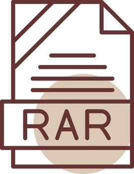 RAR Format Line Circle Icon vector