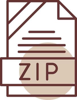 ZIP Format Line Circle Icon vector