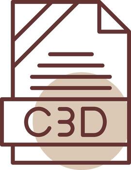 c3d formato línea circulo icono vector