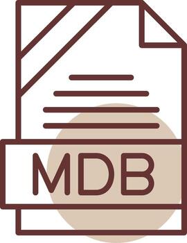 mdb formato línea circulo icono vector