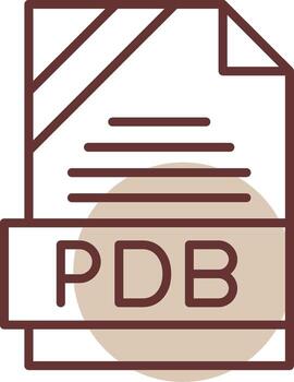 pdb formato línea circulo icono vector