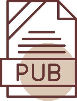 PUB Format Line Circle Icon vector