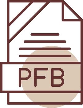 pfb formato línea circulo icono vector