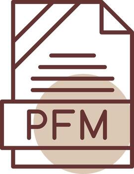 pfm formato línea circulo icono vector