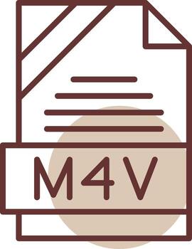 M4V Format Line Circle Icon vector
