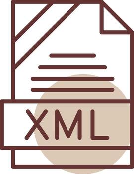 xml formato línea circulo icono vector