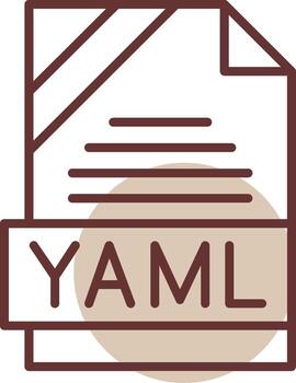 yaml formato línea circulo icono vector
