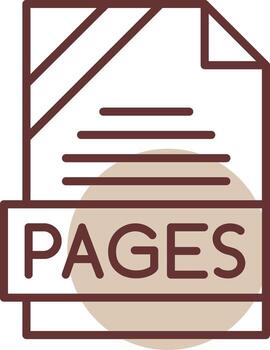 PAGES Format Line Circle Icon vector