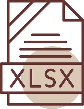 xlsx formato línea circulo icono vector