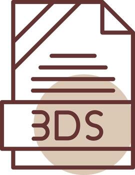 3DS Format Line Circle Icon vector