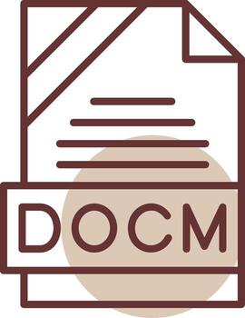 DOCM Format Line Circle Icon vector