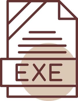 EXE Format Line Circle Icon vector