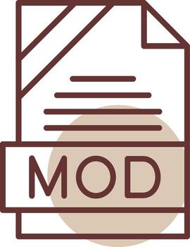 MOD Format Line Circle Icon vector