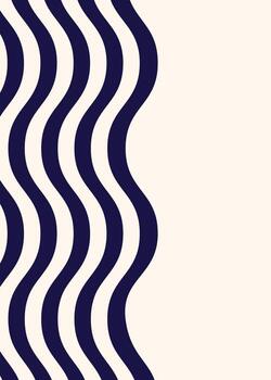 Blue and white wavy vertical stripes background. An abstract fluid pattern with distorted lines for modern wallpaper, textiles, or simple poster designs. vector