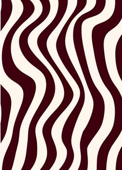 Wavy vertical stripes pattern in brown and white. A simple abstract background with fluid, distorted lines creating an optical illusion effect for modern prints. vector