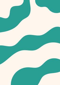 Abstract fluid shapes background in teal and red. A simple, modern organic pattern with wavy, melting forms for contemporary posters or wallpaper design. vector