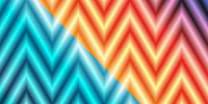 A dynamic zigzag pattern featuring a smooth gradient transition from cool blue tones to warm orange and purple hues. vector