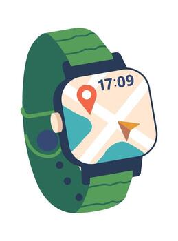 Map GPS navigation with smart watch vector