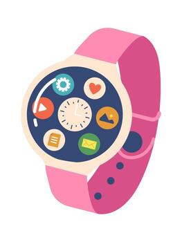 Smart watch with different application vector