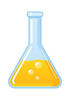 Triangular flask with liquid vector