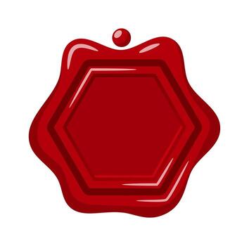 Wax seal of hexagonal shape vector