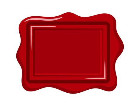 Rectangular red wax seal vector