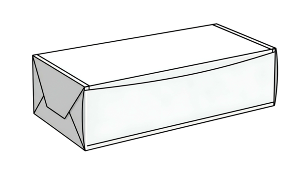 pianura bianca rettangolare scatola con falda su trasparente sfondo png