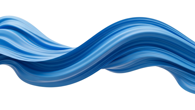 Abstract Blue Fluid Wave on Transparent Background with Smooth Flow and Dynamic Motion png