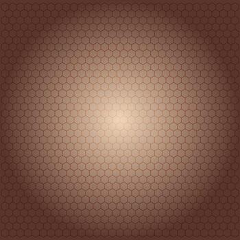 resumen marrón hexagonal modelo antecedentes con un central resplandor para moderno diseños vector