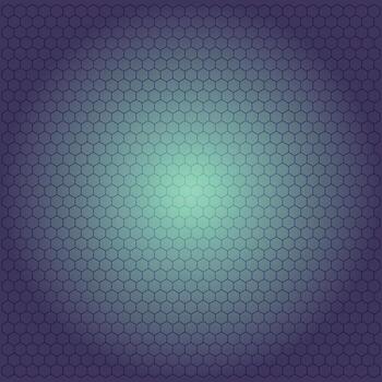 Abstract technological background featuring a glowing hexagonal grid pattern with a vibrant color gradient vector