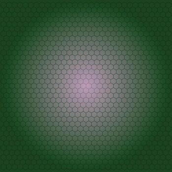 Green Hexagon Pattern Background With Subtle Pink Gradient Effect vector