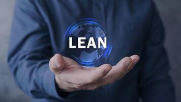 Inovativa magro gestão conceito mostrando o negócio eficiência, produtividade, e qualidade melhoria através digital processo otimização, trabalho em equipe, e contínuo melhoria estratégia para sucesso. video
