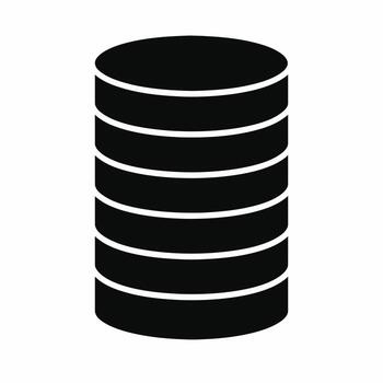 aislado base de datos icono representando digital información almacenamiento, grande datos, y nube servidor tecnología vector