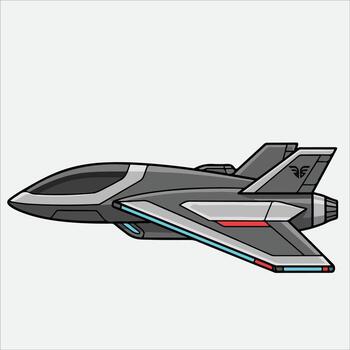 Futuristic gray spaceship illustration with sleek design and modern elements vector