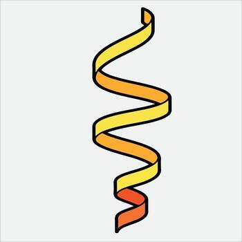 Colorful spiral ribbon with gradient effect on white background vector