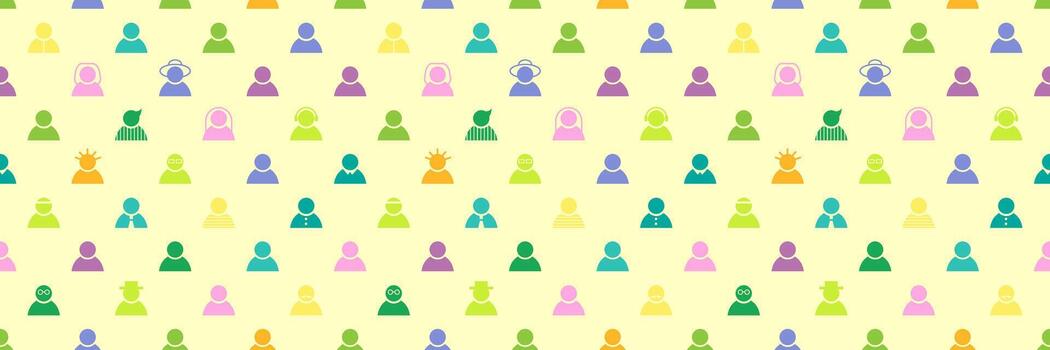 Seamless Pattern of Diverse Avatars vector