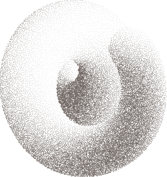 Abstract line shape. 3D wavy element with noisy fluid effect. Grainy spiral with gradient stipple sand texture. Trendy twisted dynamic grunge object png